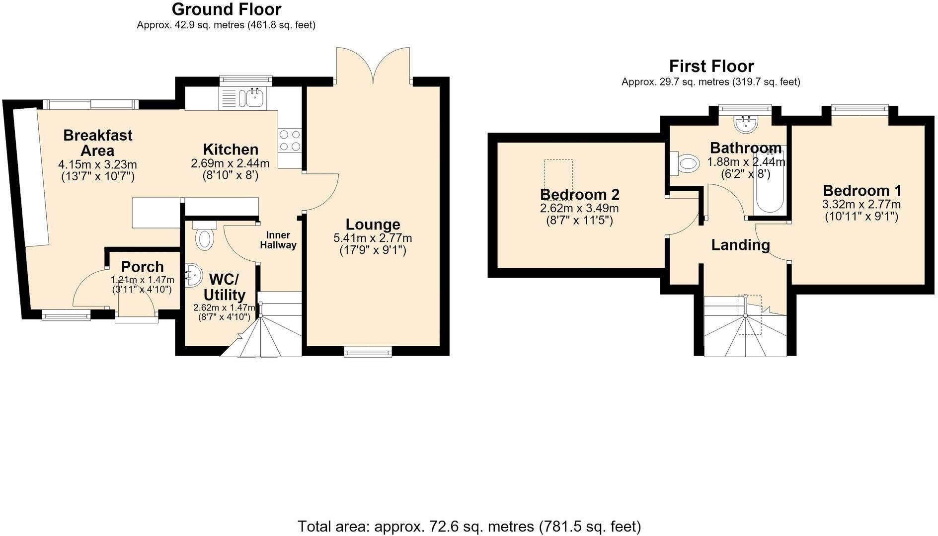 Bridgeside Cottages, Loughborough, LE11 floorplan