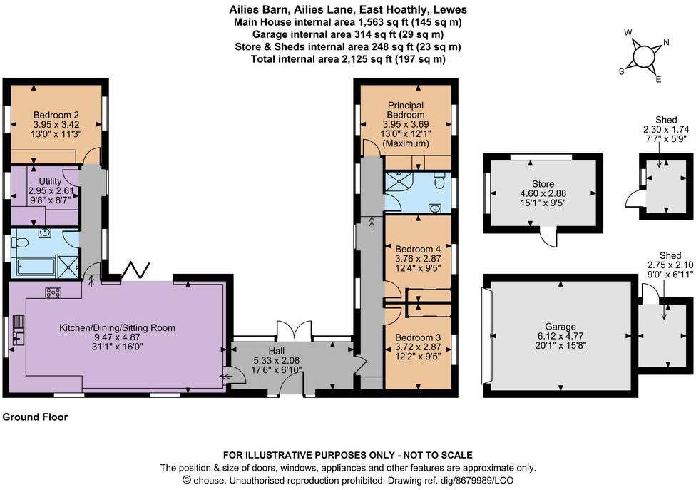 Ailies Lane, East Hoathly, Lewes, East Sussex, BN8 6QP floorplan