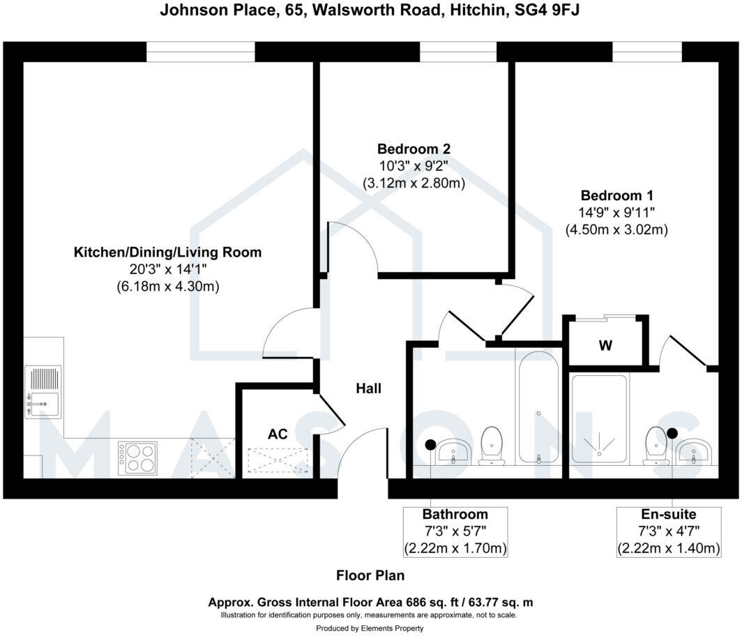 Johnson Place, 65 Walsworth Road, Hitchin, Hertfordshire, SG4 9FJ floorplan