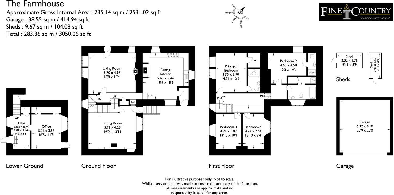 The Farmhouse, Town End Farm, Low Road, Halton, Lancaster, Lancashire, LA2 6NB floorplan