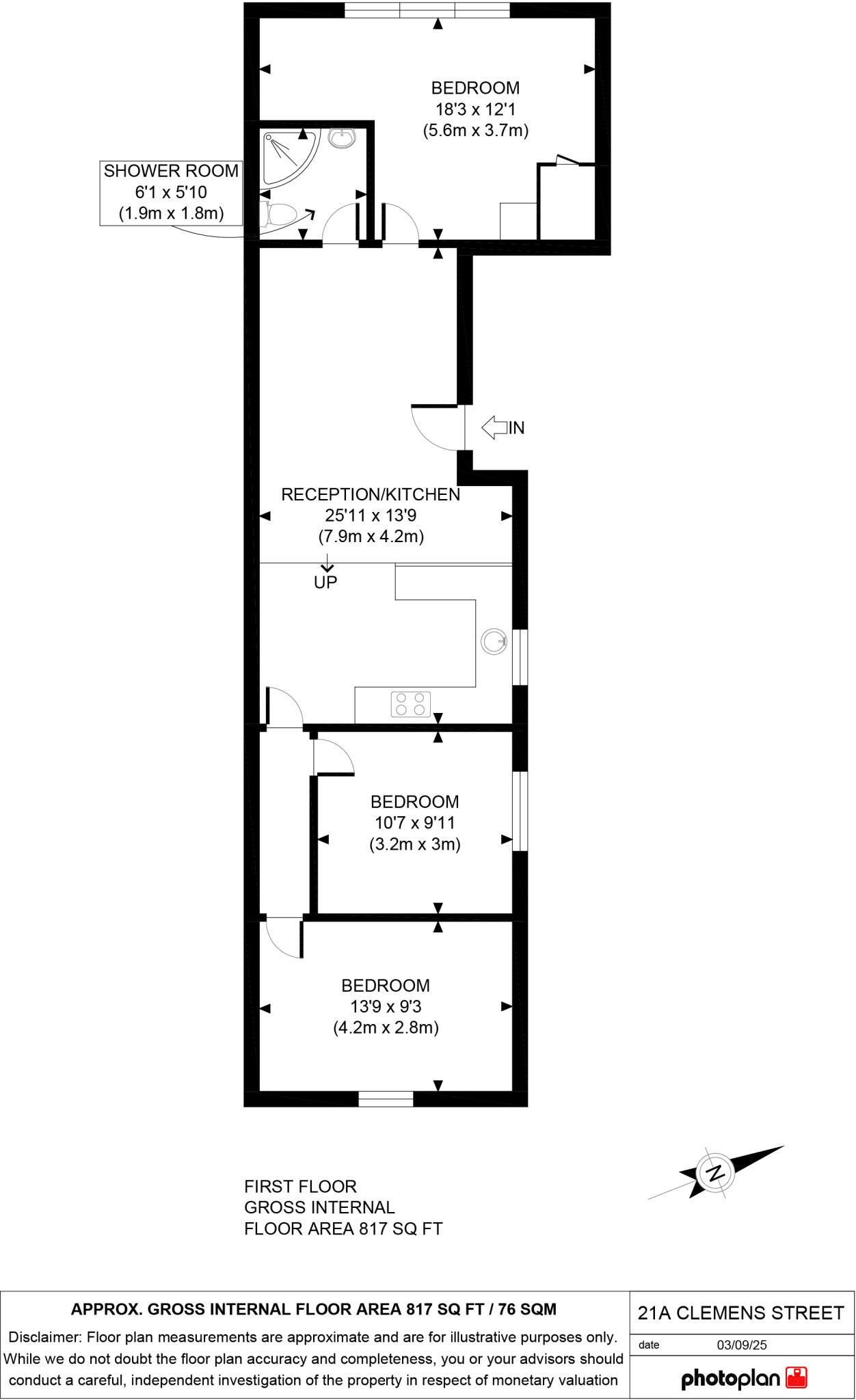Flat 1, 21 Clemens Street, Leamington Spa floorplan