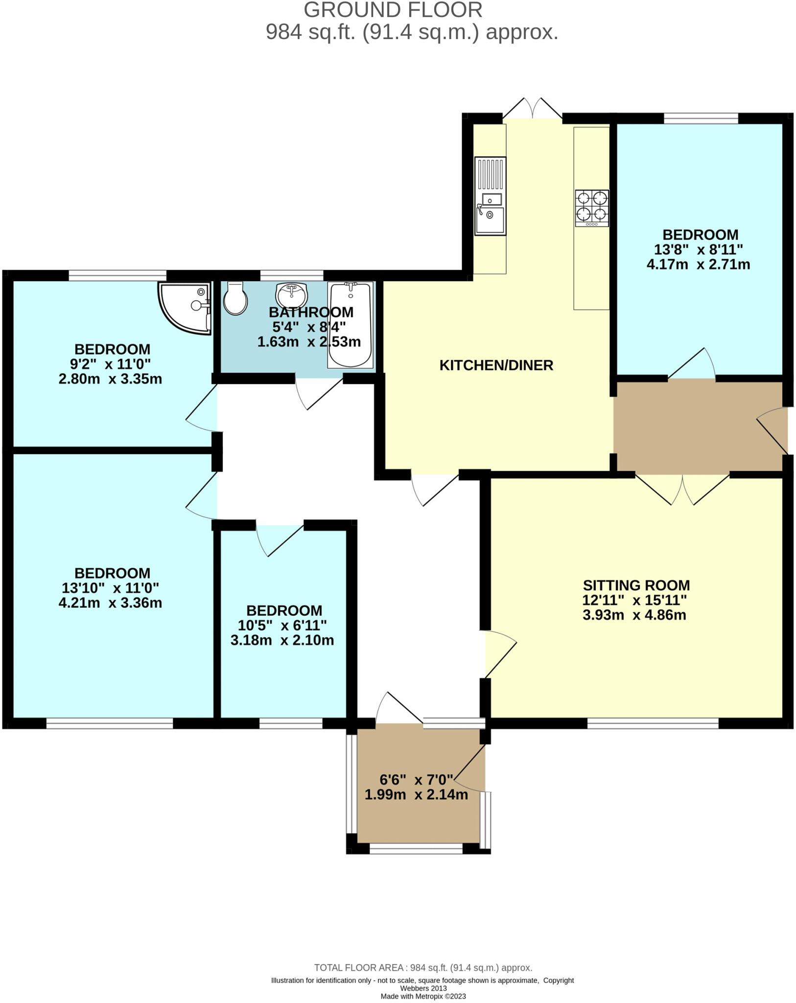 Cresswell Avenue, Taunton, Somerset, TA2 floorplan