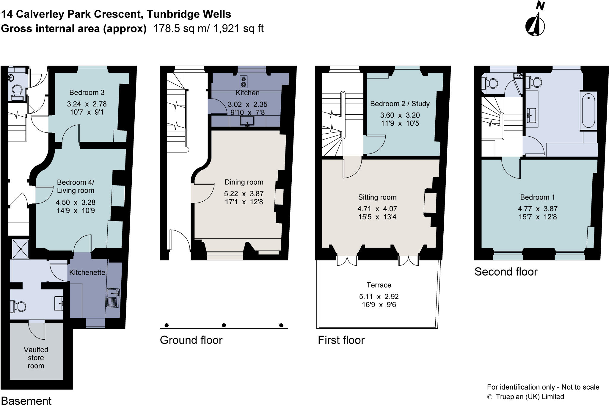 14, Calverley Park Crescent, Tunbridge Wells, Kent, TN1 floorplan
