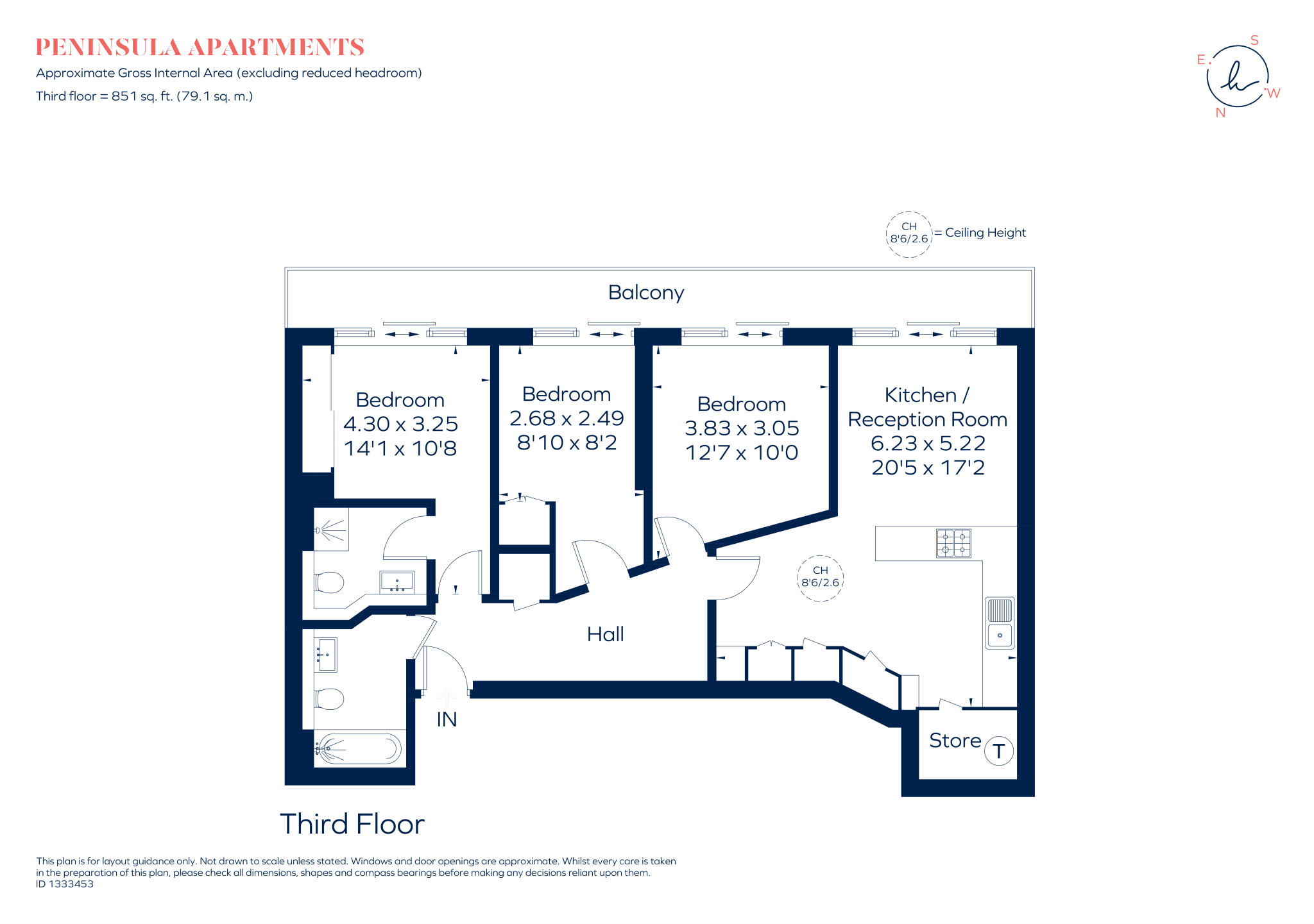 Peninsula Apartments Paddington W2 floorplan