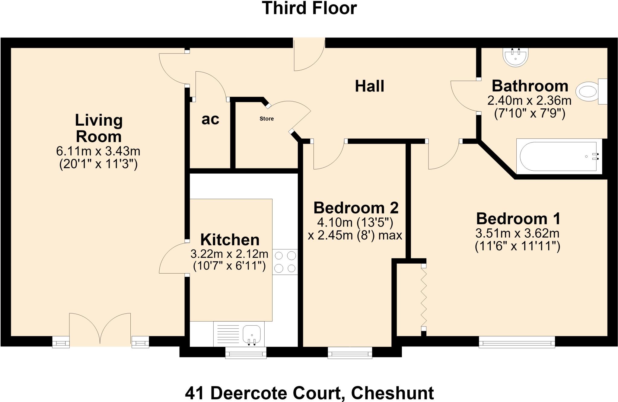 41 Deercote Court, Glen Luce, Turners Hill, Cheshunt, Herts, EN8 8NW floorplan