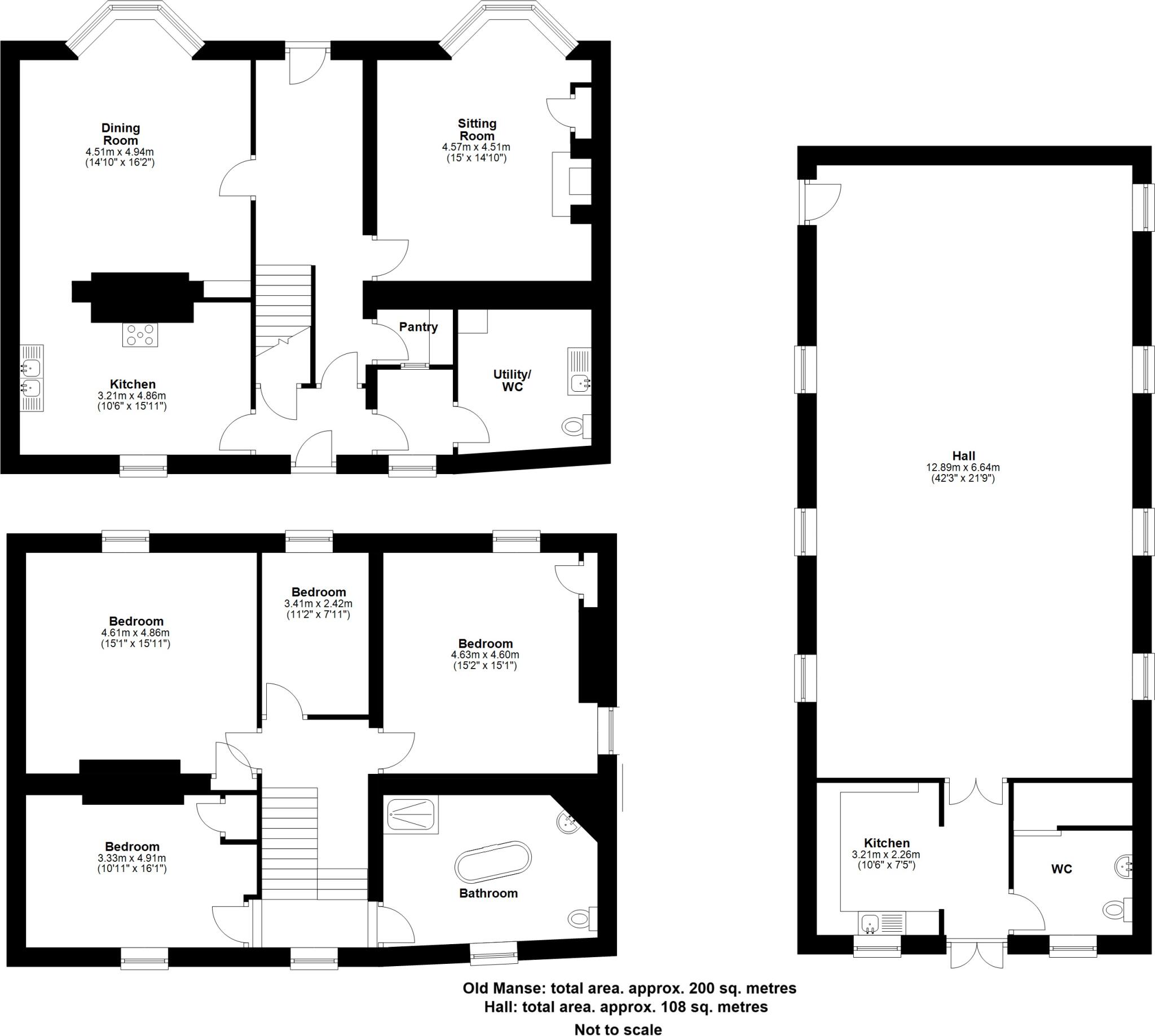 Old Manse and Hall, West Turnpike, Glanton, Northumberland, NE66 floorplan