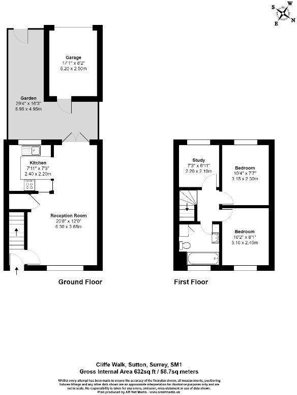 Cliffe Walk, Sutton, SM1 floorplan