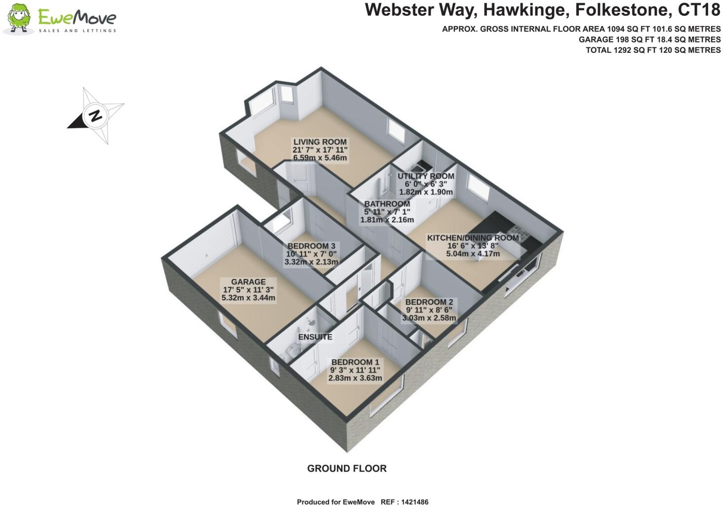 Webster Way, Hawkinge, CT18 floorplan