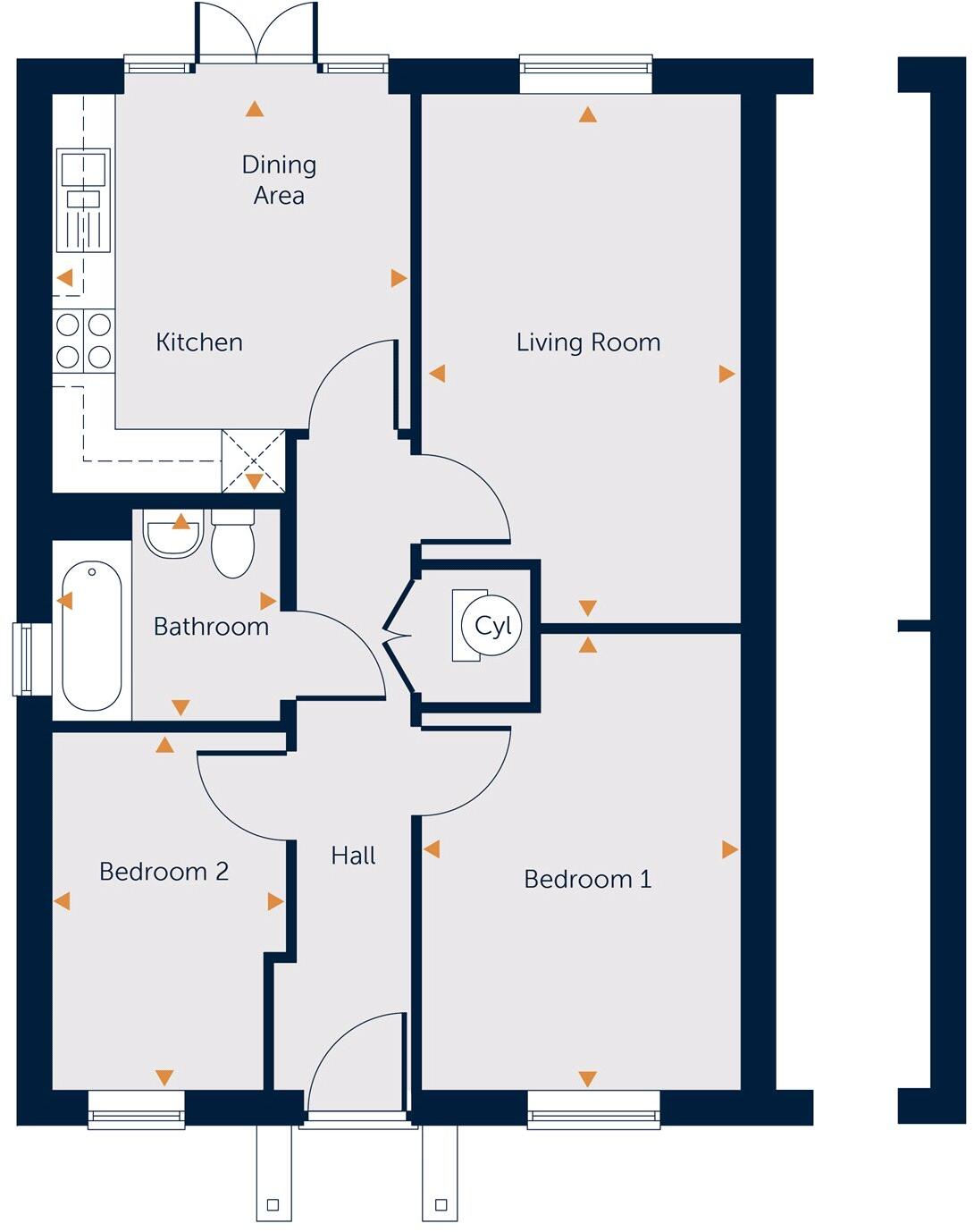 51 Priors View, Priory Meadows, Hempsted, Gloucester, Gloucestershire, GL2 floorplan