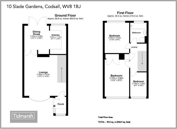 10 Slade Gardens, Codsall WV8 1BJ floorplan