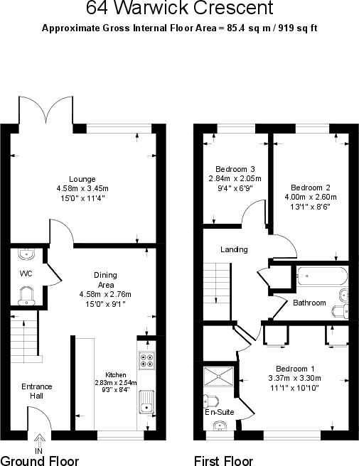 Warwick Crescent, Basildon floorplan