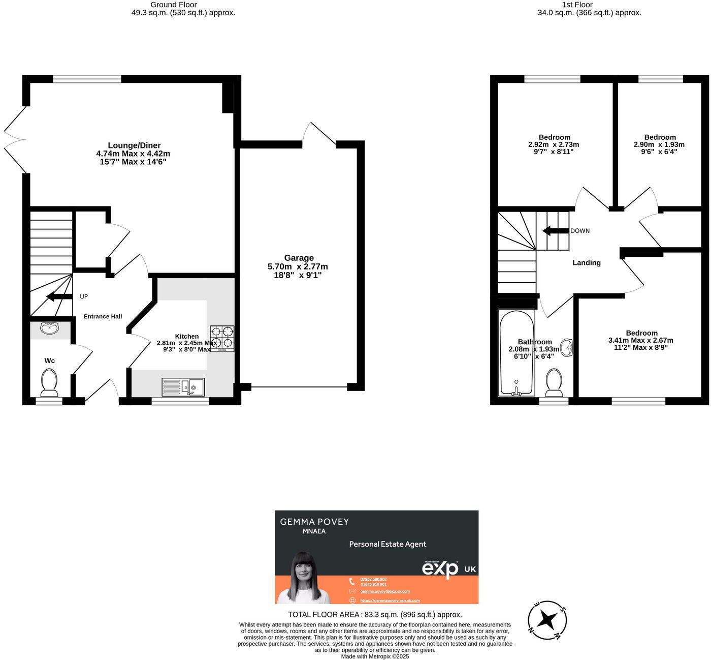 8 Llwyn Melin, Clydach, Abergavenny, NP7 0LJ floorplan