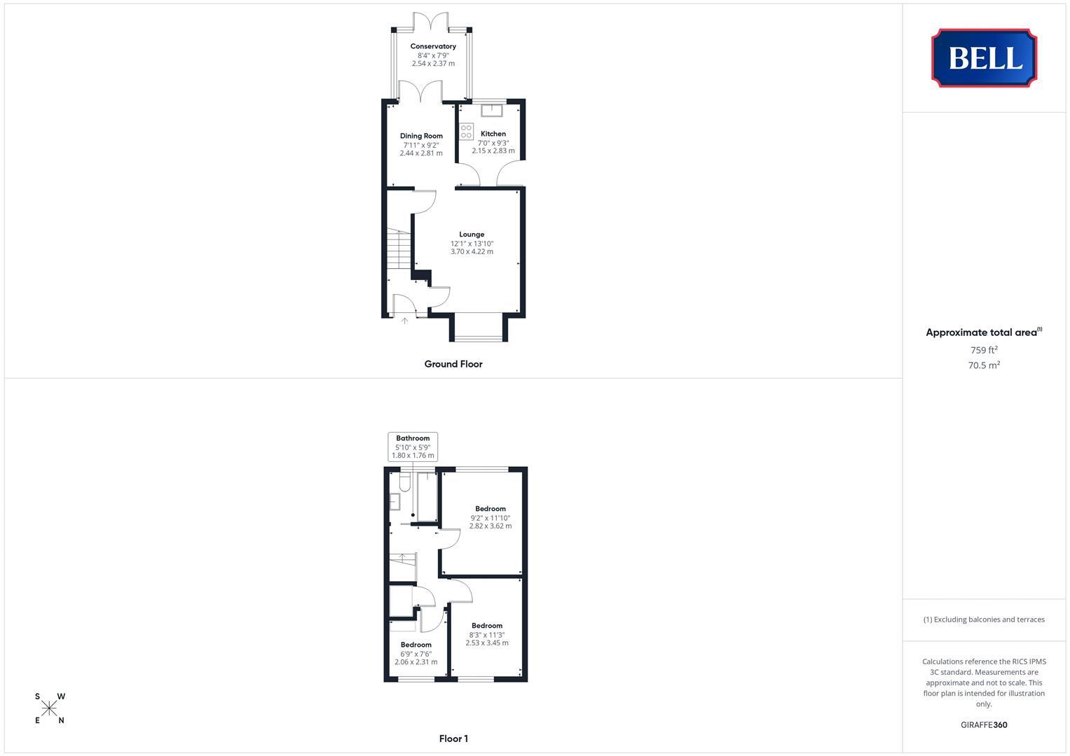 9 The Oaklands, Wragby floorplan