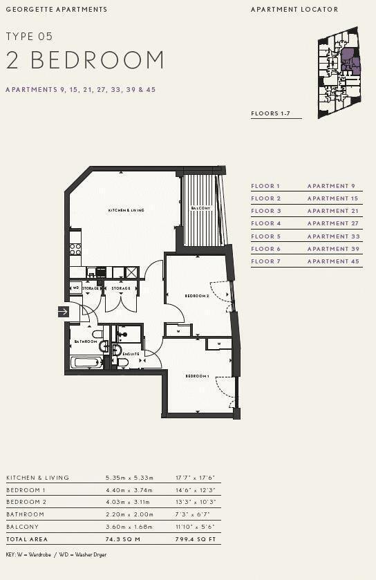 Georgette Apartments, Courthouse Way, SW18 floorplan
