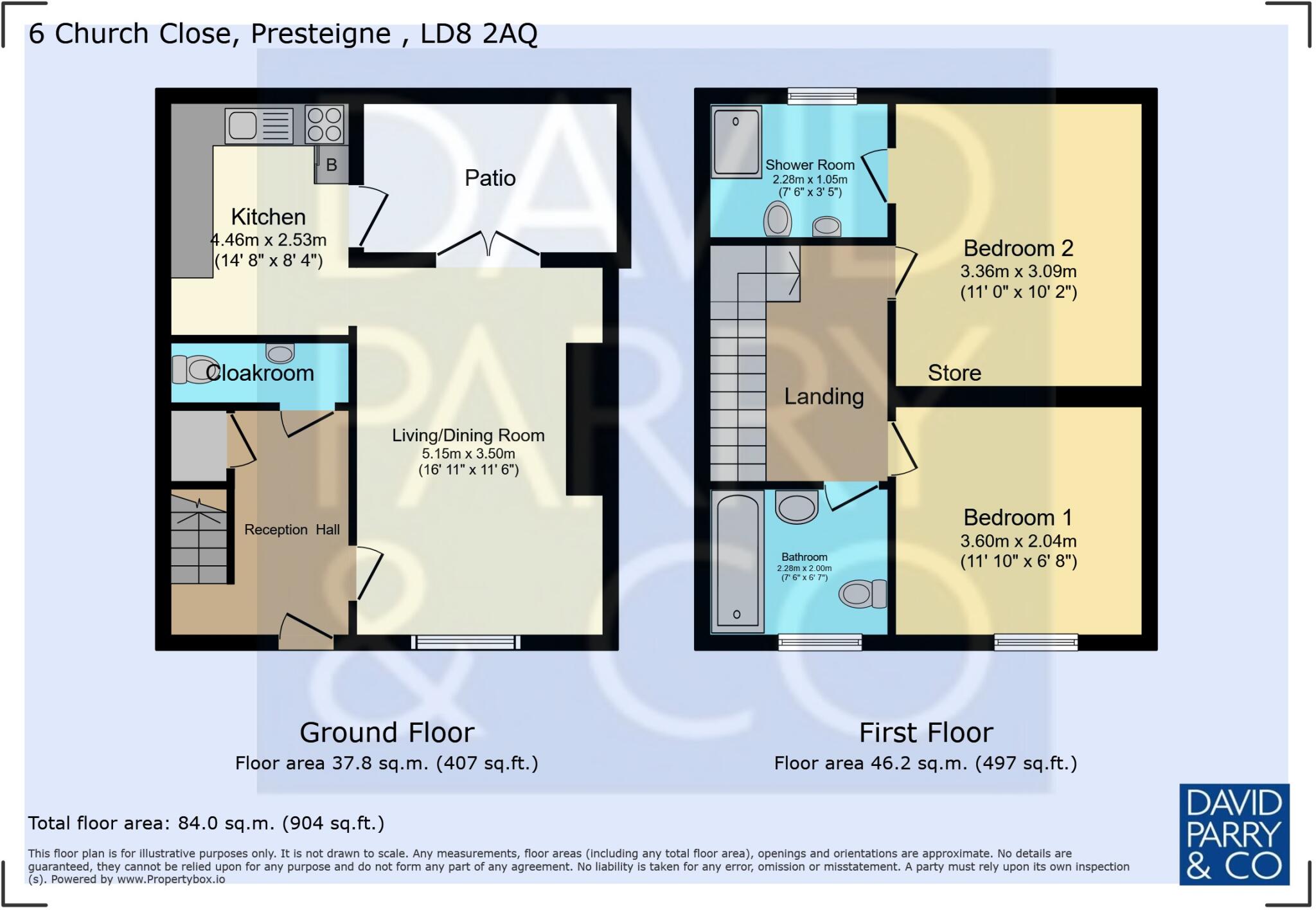 6 Church Close PRESTEIGNE LD8 2AQ floorplan