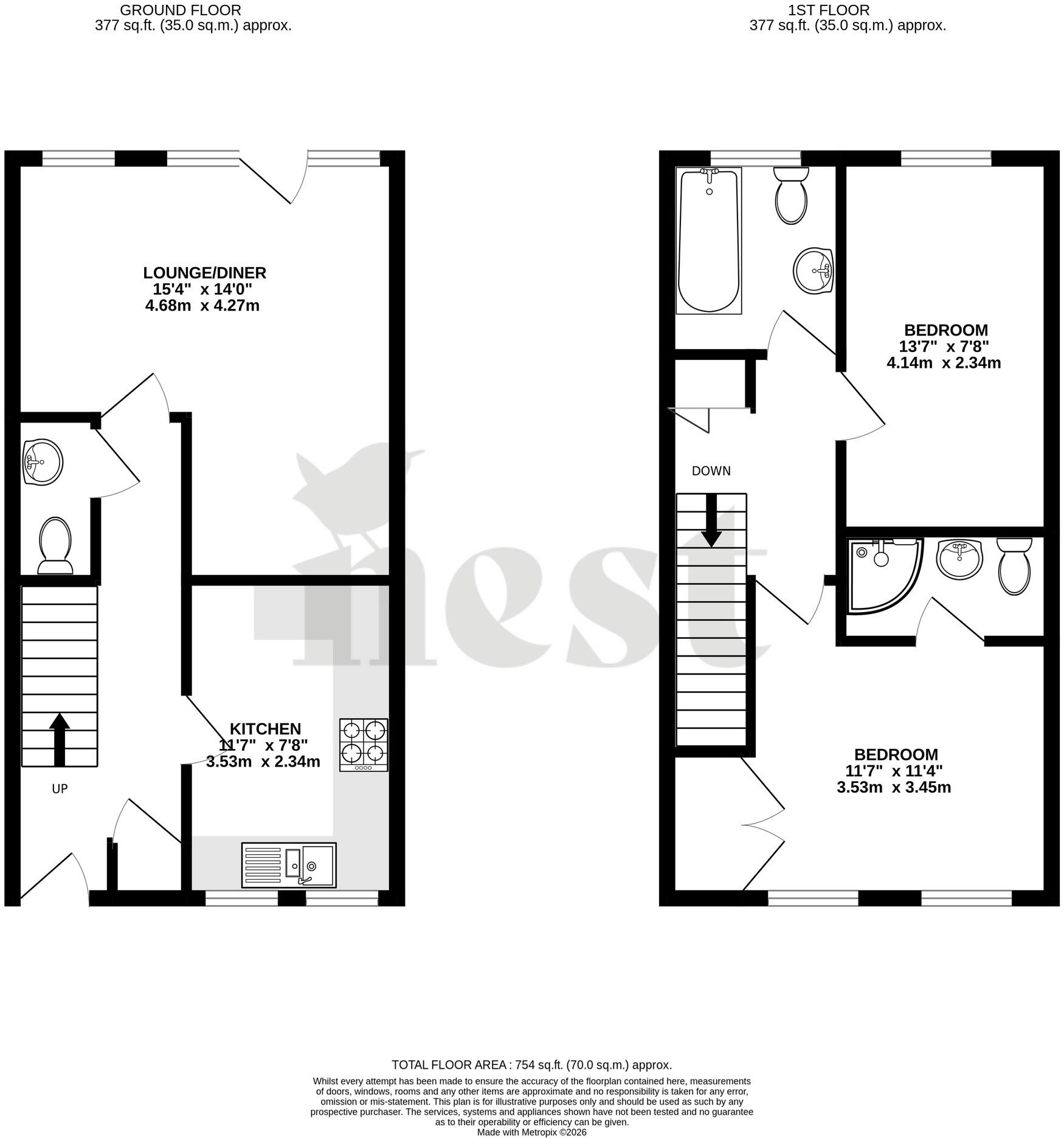 Kingston Mews, Florence Road, Taunton floorplan