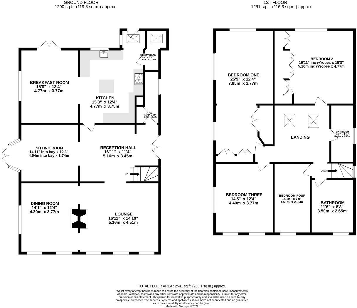 An immaculately presented and updated detached family home in Sandiway floorplan