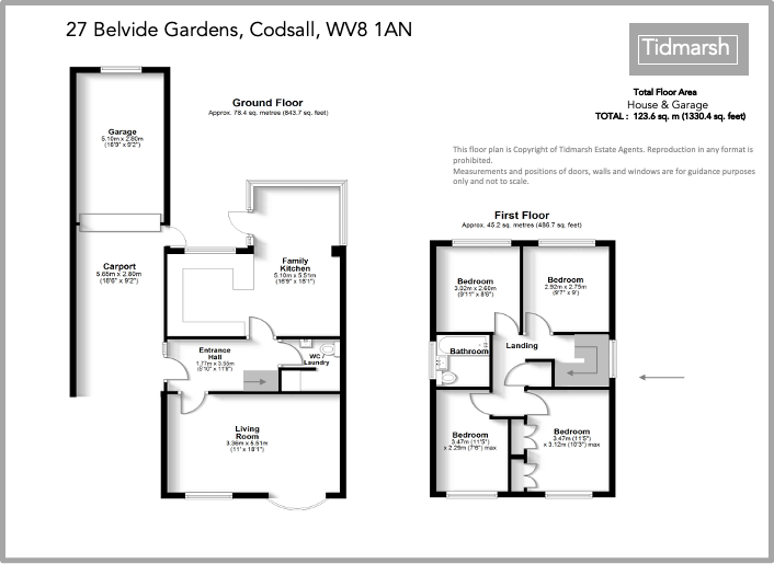 27 Belvide Gardens, Codsall WV8 1AN floorplan