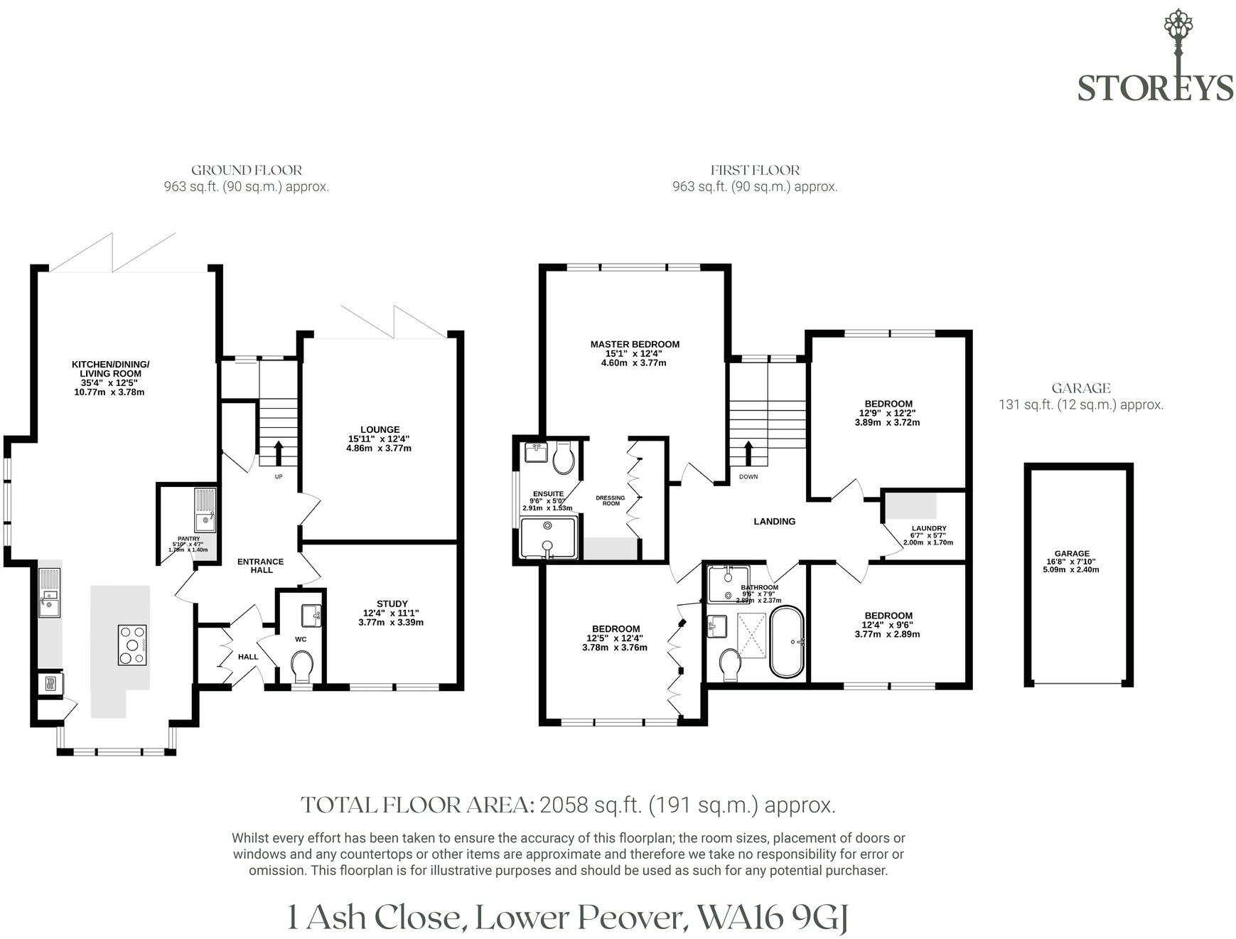 1 Ash Close, Lower Peover, Knutsford, WA16 9GJ floorplan