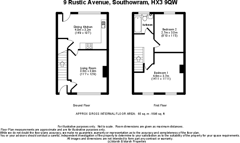 9 Rustic Avenue, Southowram, HX3 9QW floorplan