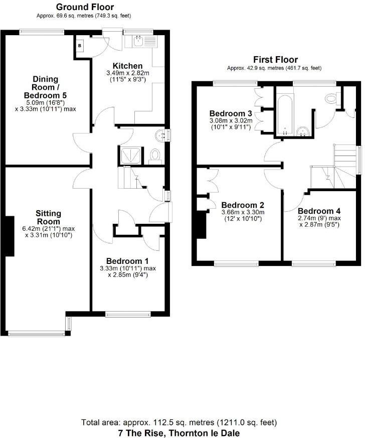 7 The Rise, Thornton-le-dale, North Yorkshire floorplan