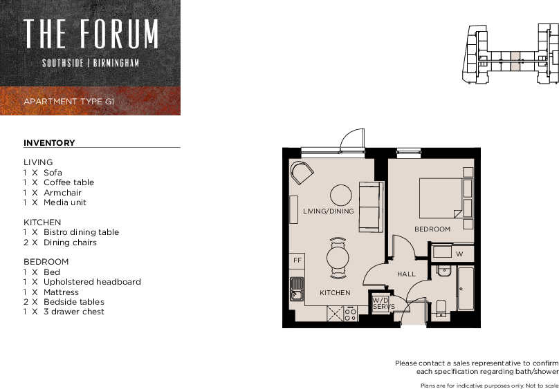 Apartment 824, Forum, Birmingham floorplan