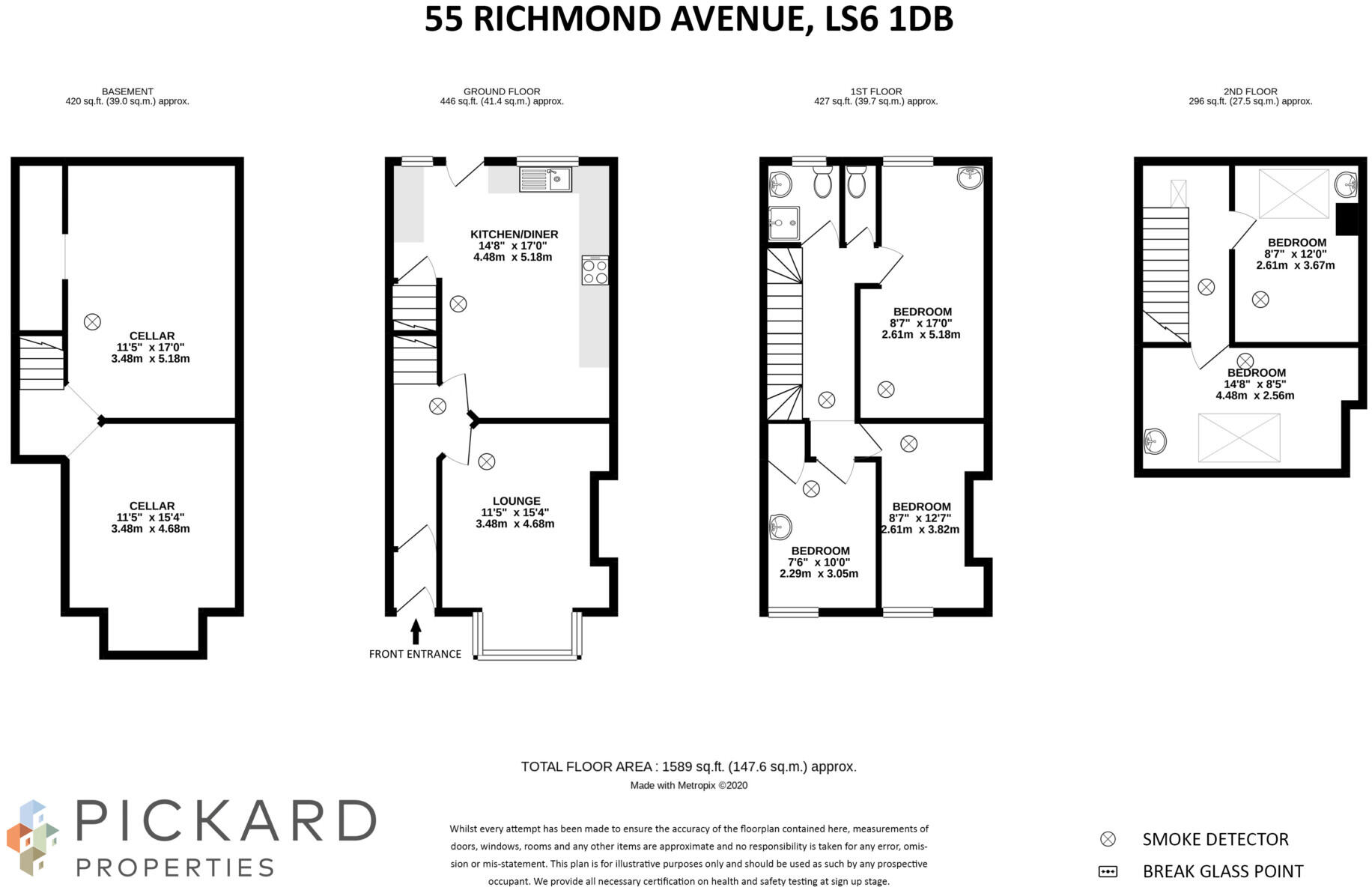55 Richmond Avenue, Headingley, Leeds, LS6 1DB floorplan
