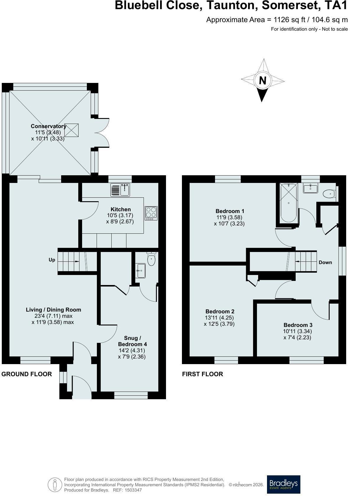 Bluebell Close, Taunton, Somerset, TA1 floorplan