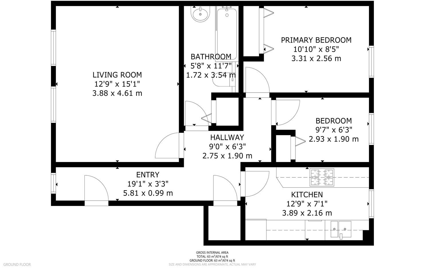 2 bedroom Ground Floor Flat in Chichester floorplan