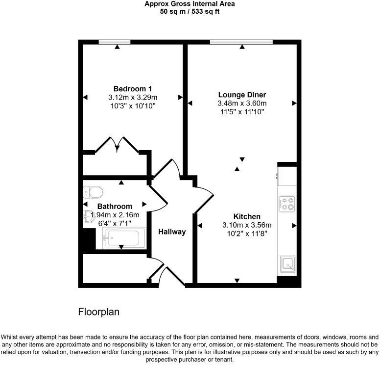Apartment 68 Hemisphere, 31 The Boulevard, Birmingham, West Midlands, B5 7SE floorplan