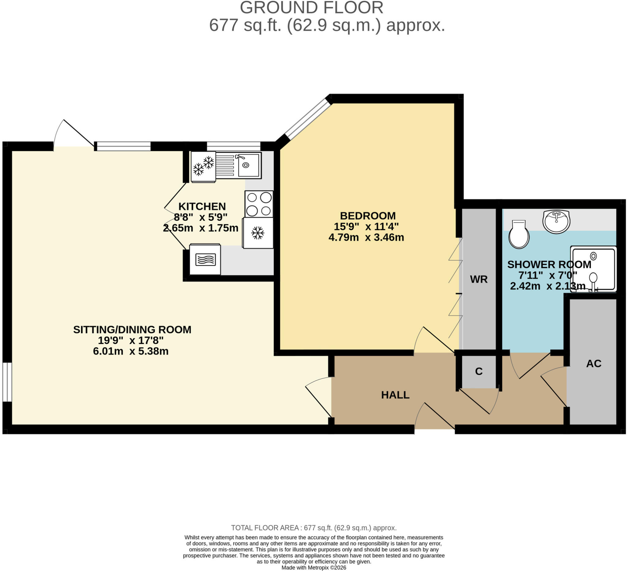 Apartment 3, Wyndham Court, Yeovil, Somerset, BA21 4HB floorplan