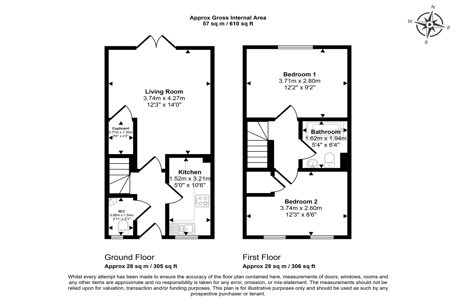 2 bedroom Terraced House in Empire Way, Nottingham floorplan