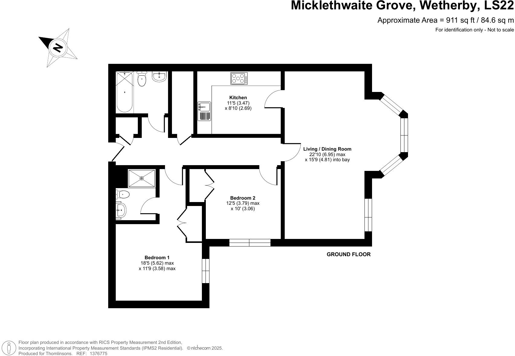 73 Micklethwaite Grove, Wetherby LS22 5LA floorplan