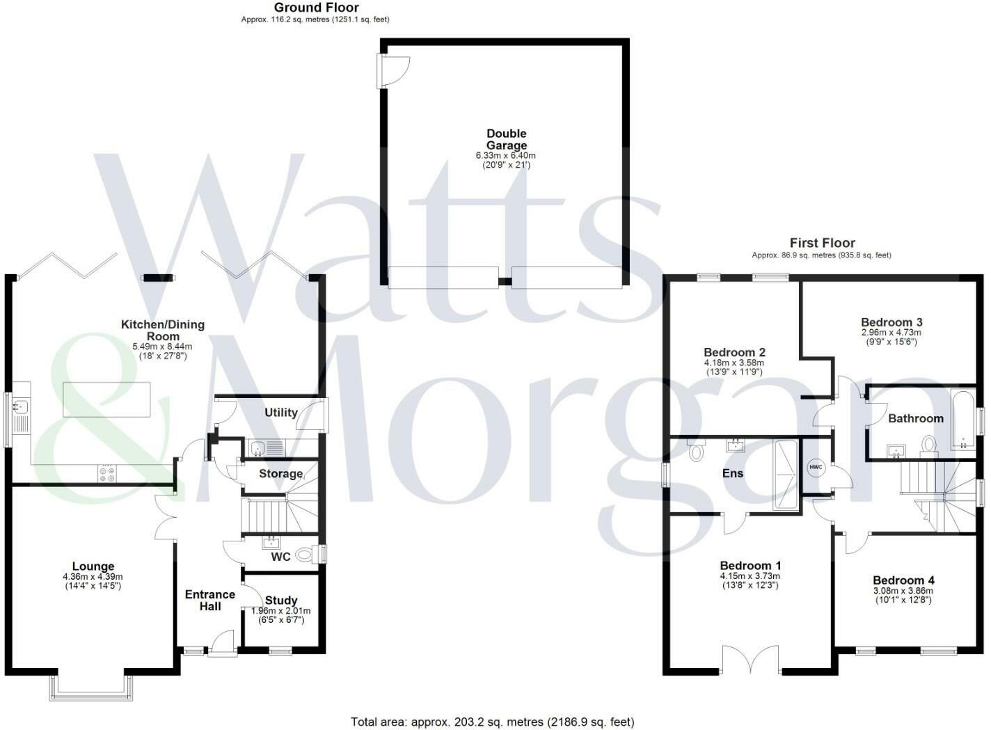 Cottrell Gardens Bonvilston, Vale of Glamorgan, CF5 6FX floorplan