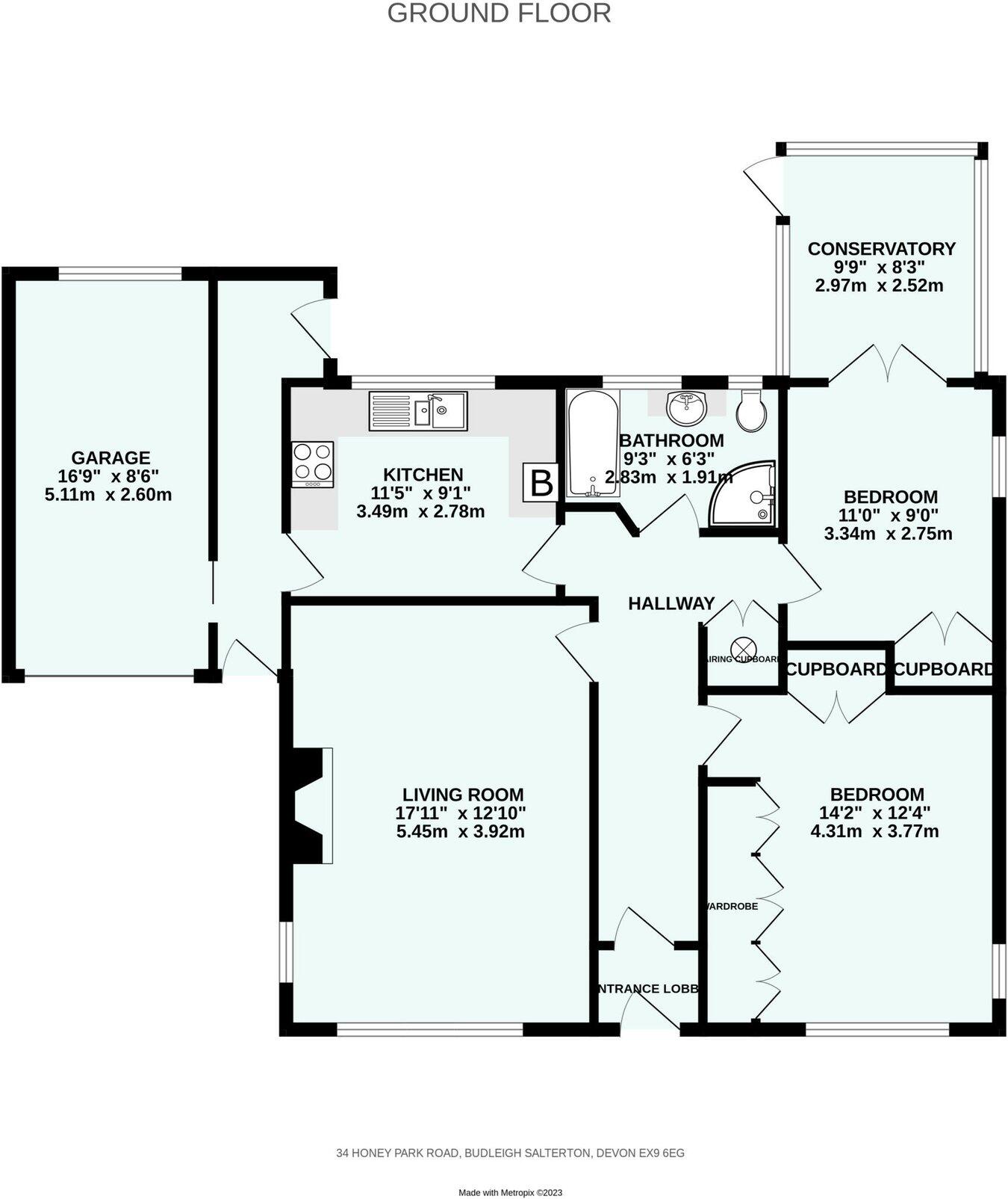 Honey Park Road, Budleigh Salterton, EX9 floorplan