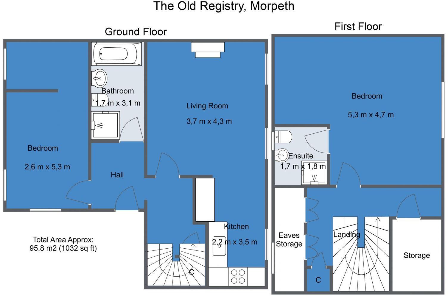 The Old Registry, Northumberland Gardens, Morpeth, NE61 1ER floorplan