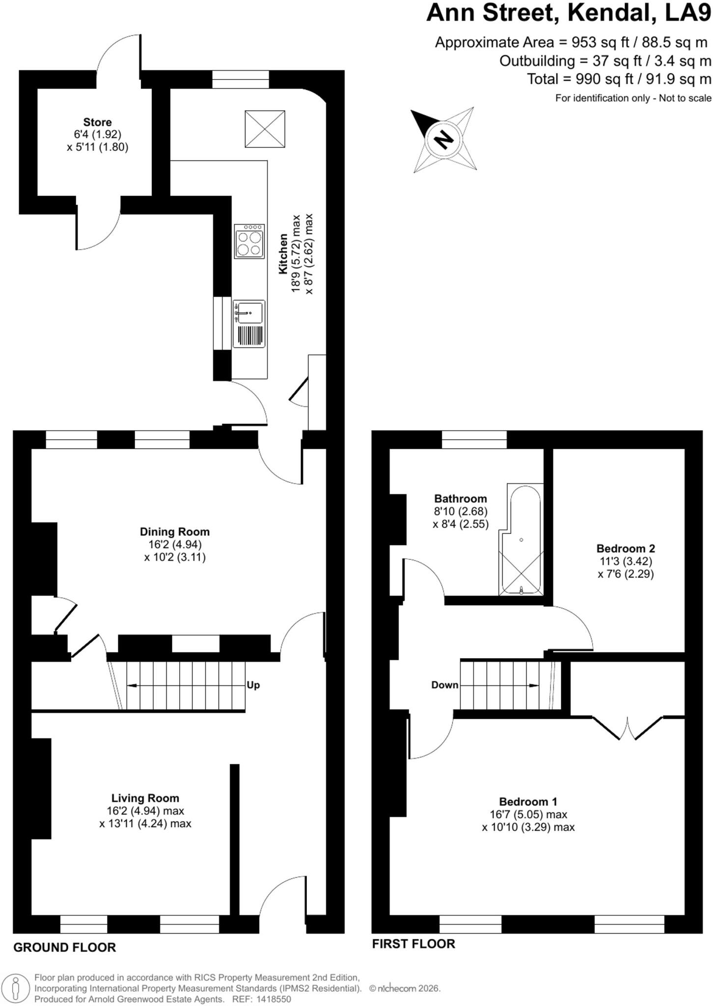 Ann Street, Kendal, LA9 floorplan