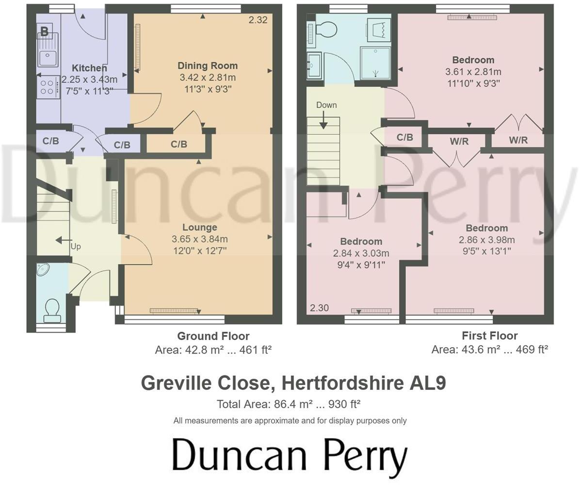 Greville Close, Welham Green floorplan