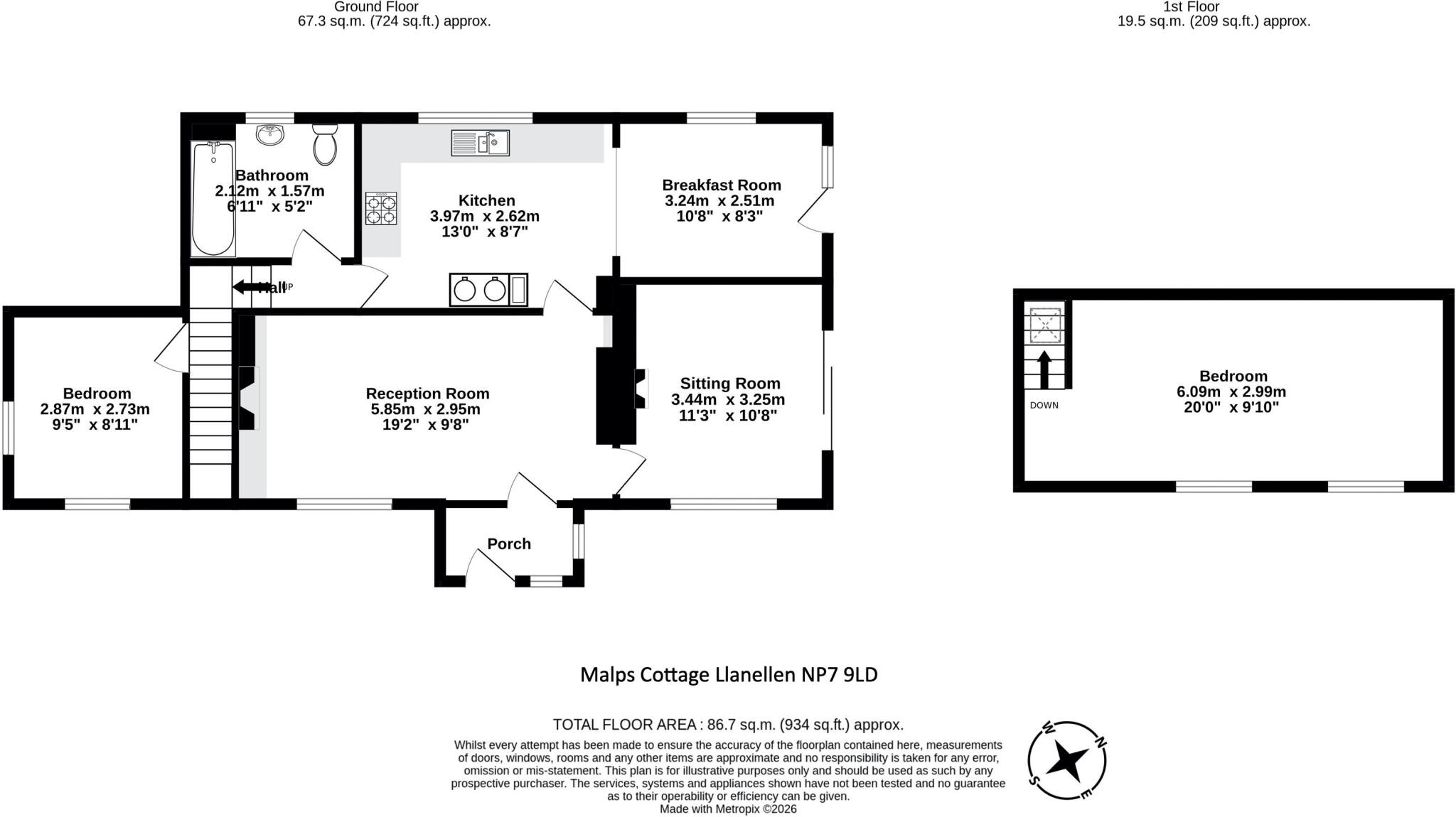 Llanellen, Abergavenny floorplan