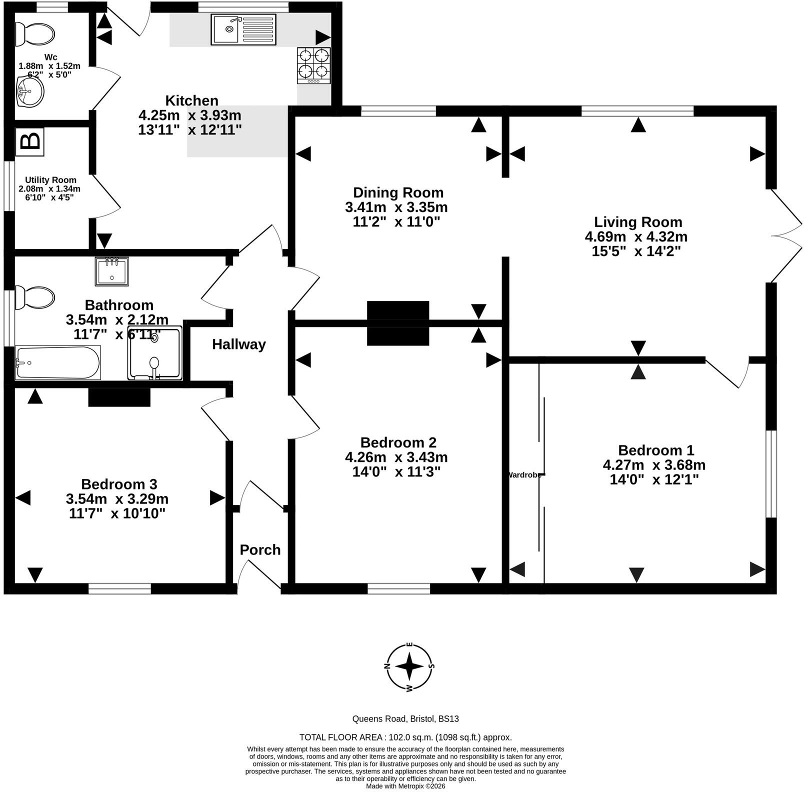 Queen's Road, Bristol, BS13 floorplan