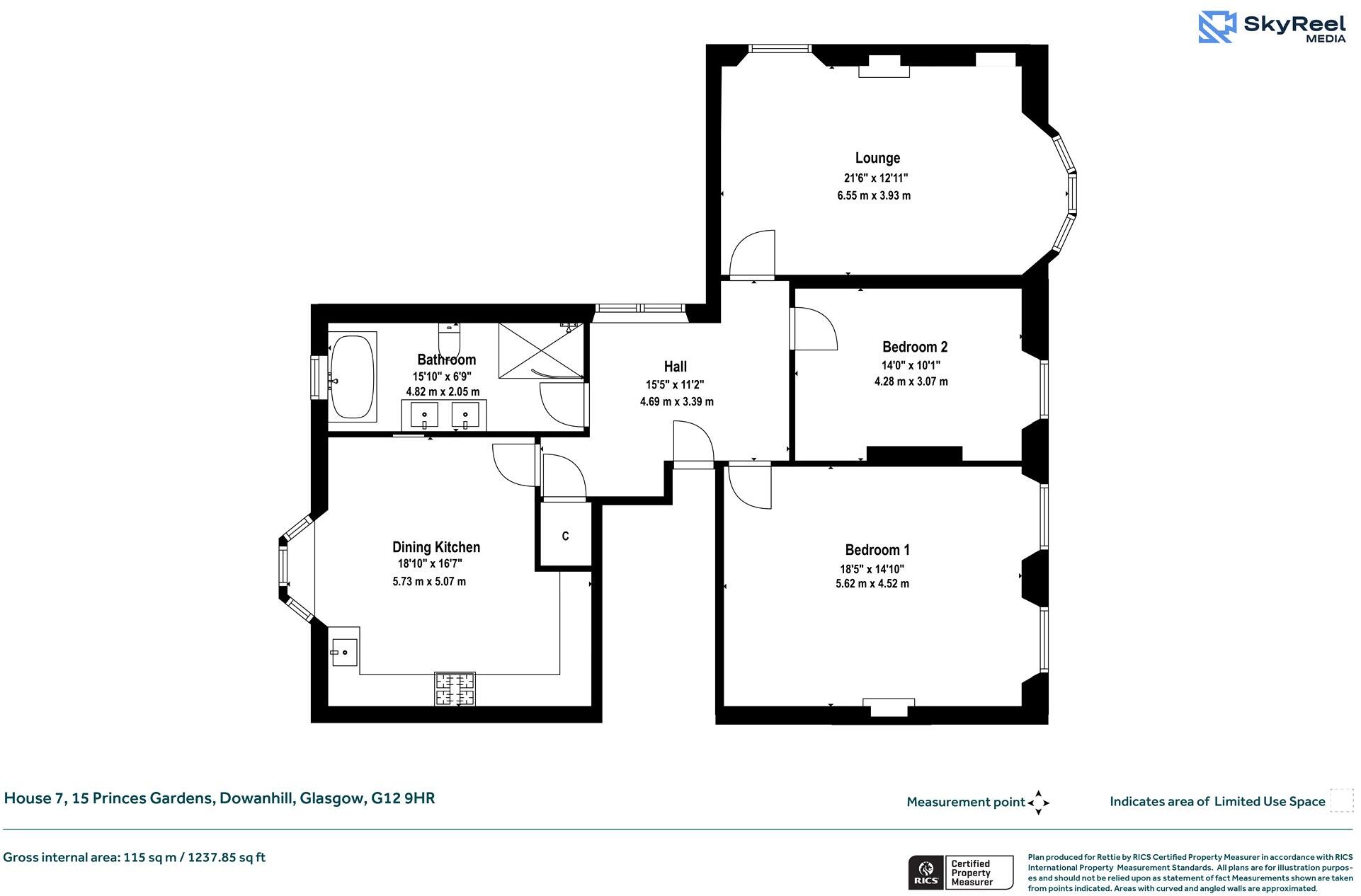 Princes Gardens, Dowanhill, Glasgow floorplan