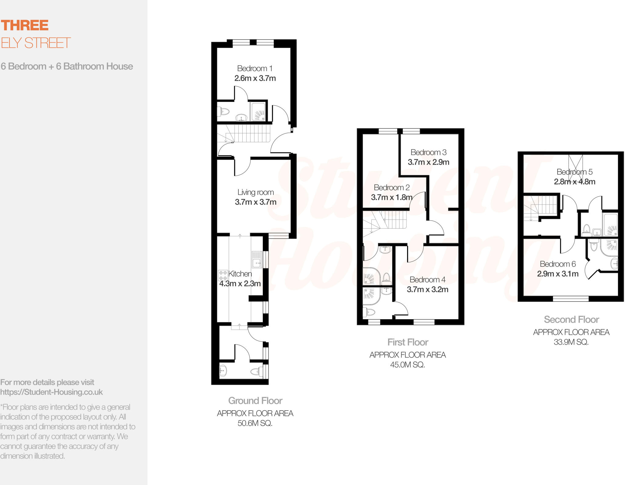 6 Bedroom // 5 Bath // West End Student House floorplan