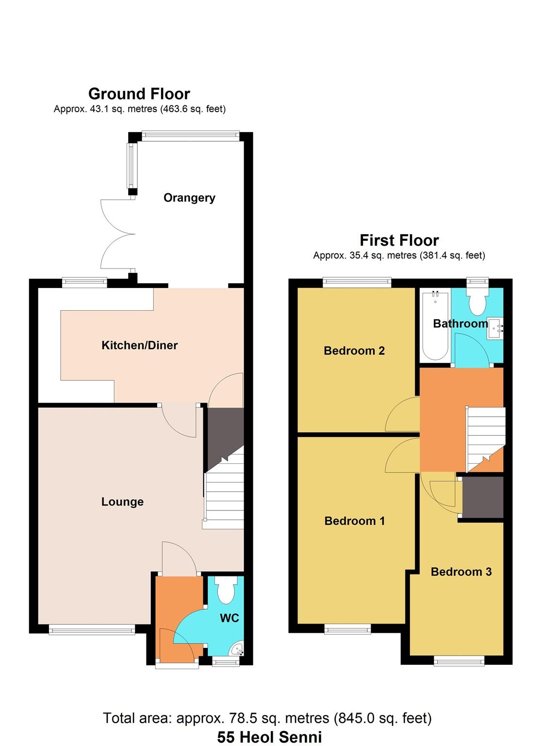 Heol Senni, Bettws, Newport floorplan