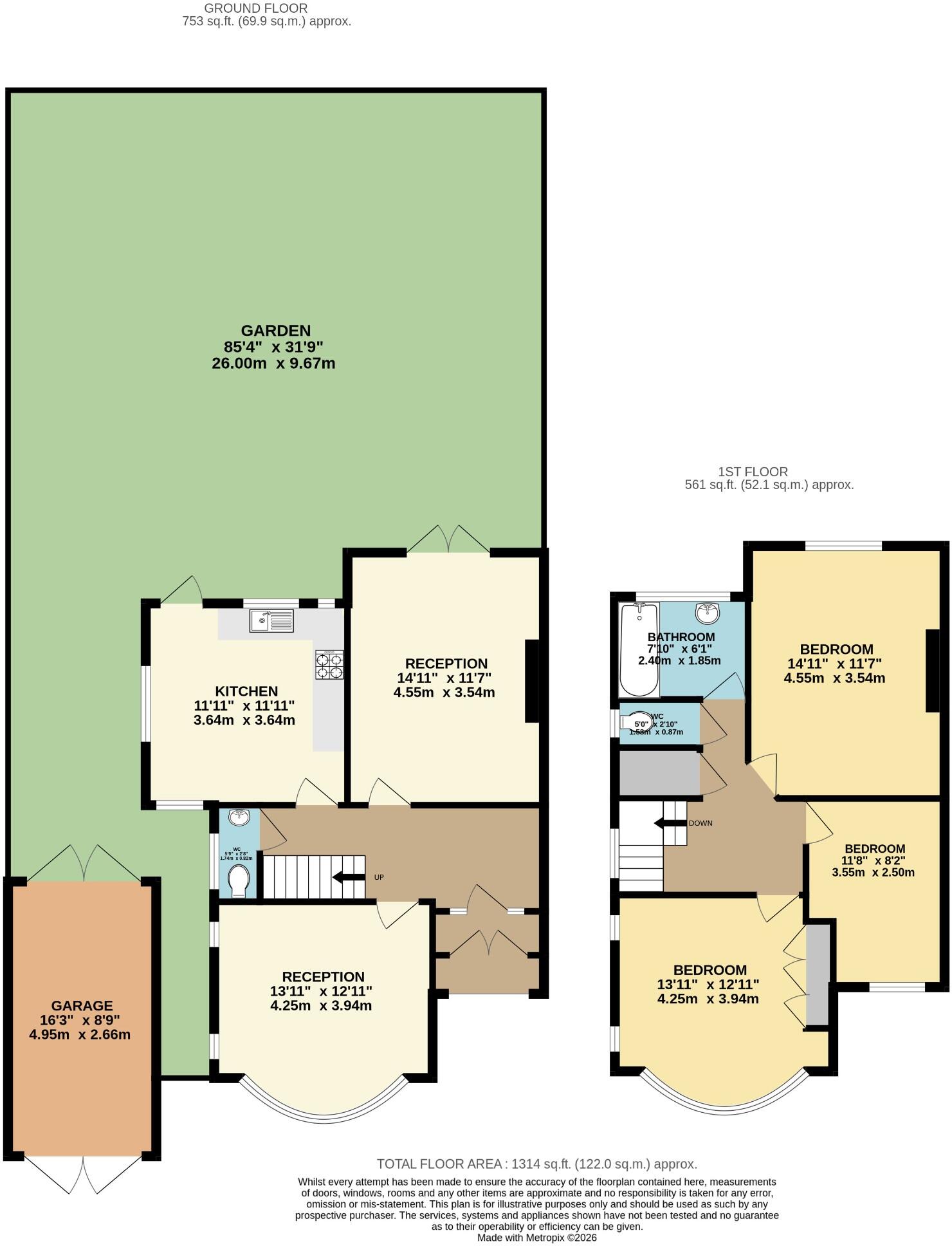 Oak Close, Southgate, N14 floorplan