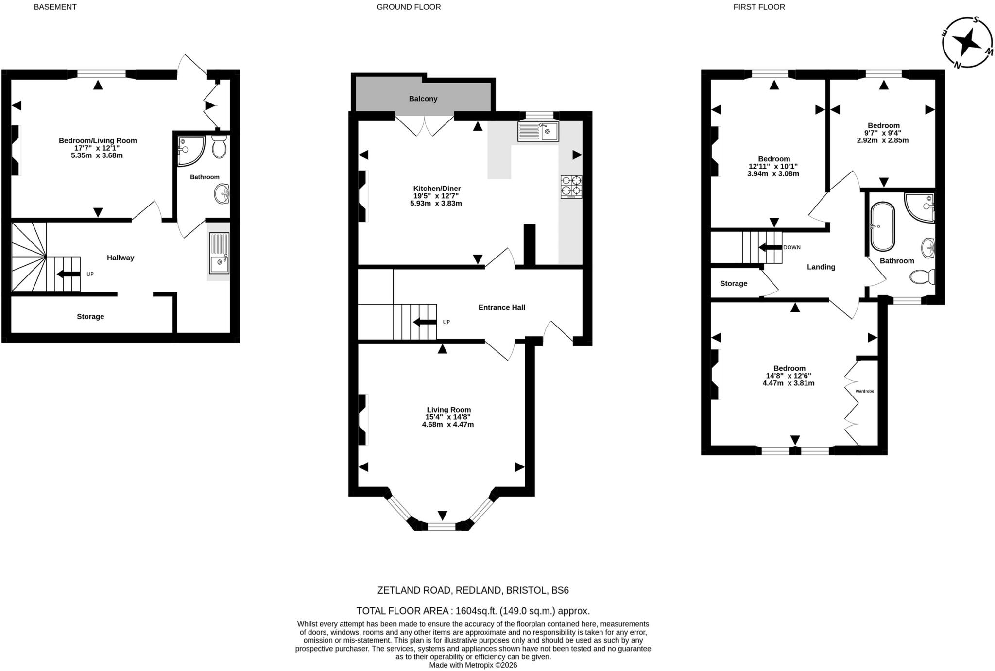 Zetland Road, Redland, Bristol floorplan