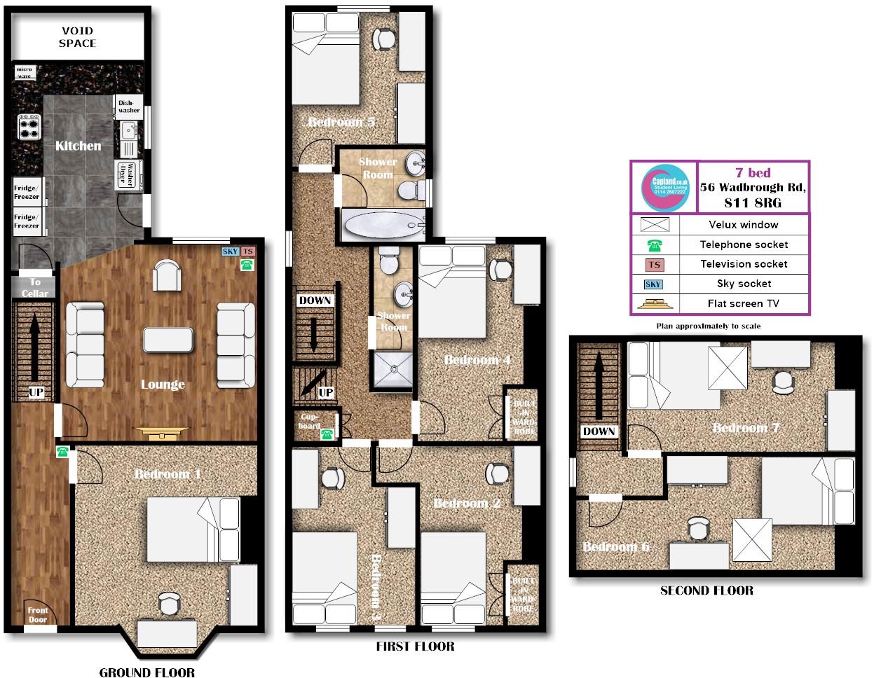 56 Wadbrough Road, S11 8RG - STUDENT HOUSE- Ecclesall Road area  floorplan