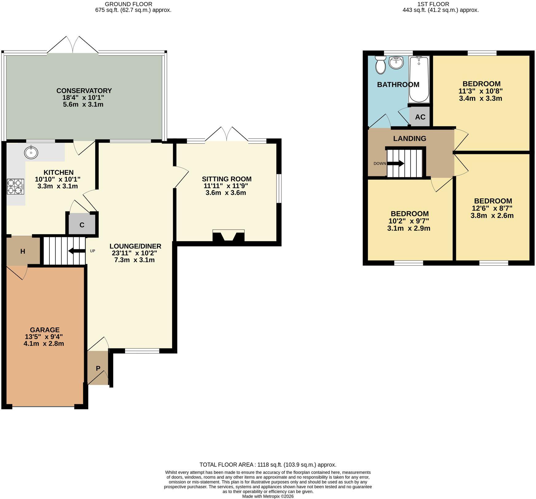 Masefield Close, Worcester, WR3 floorplan