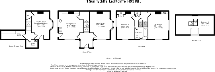 1 Sunnycliffe, Lightcliffe, HX3 8BJ floorplan