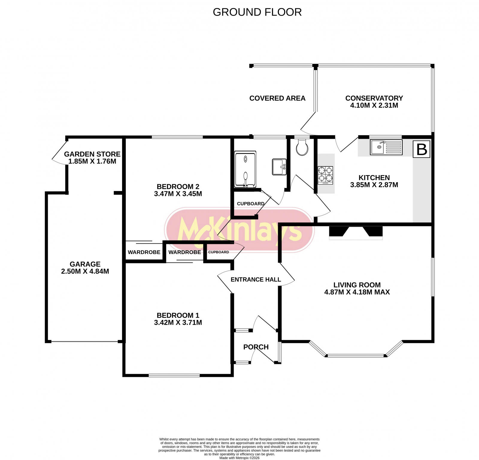 2 Bedroom Detached Bungalow for Sale in Taunton floorplan