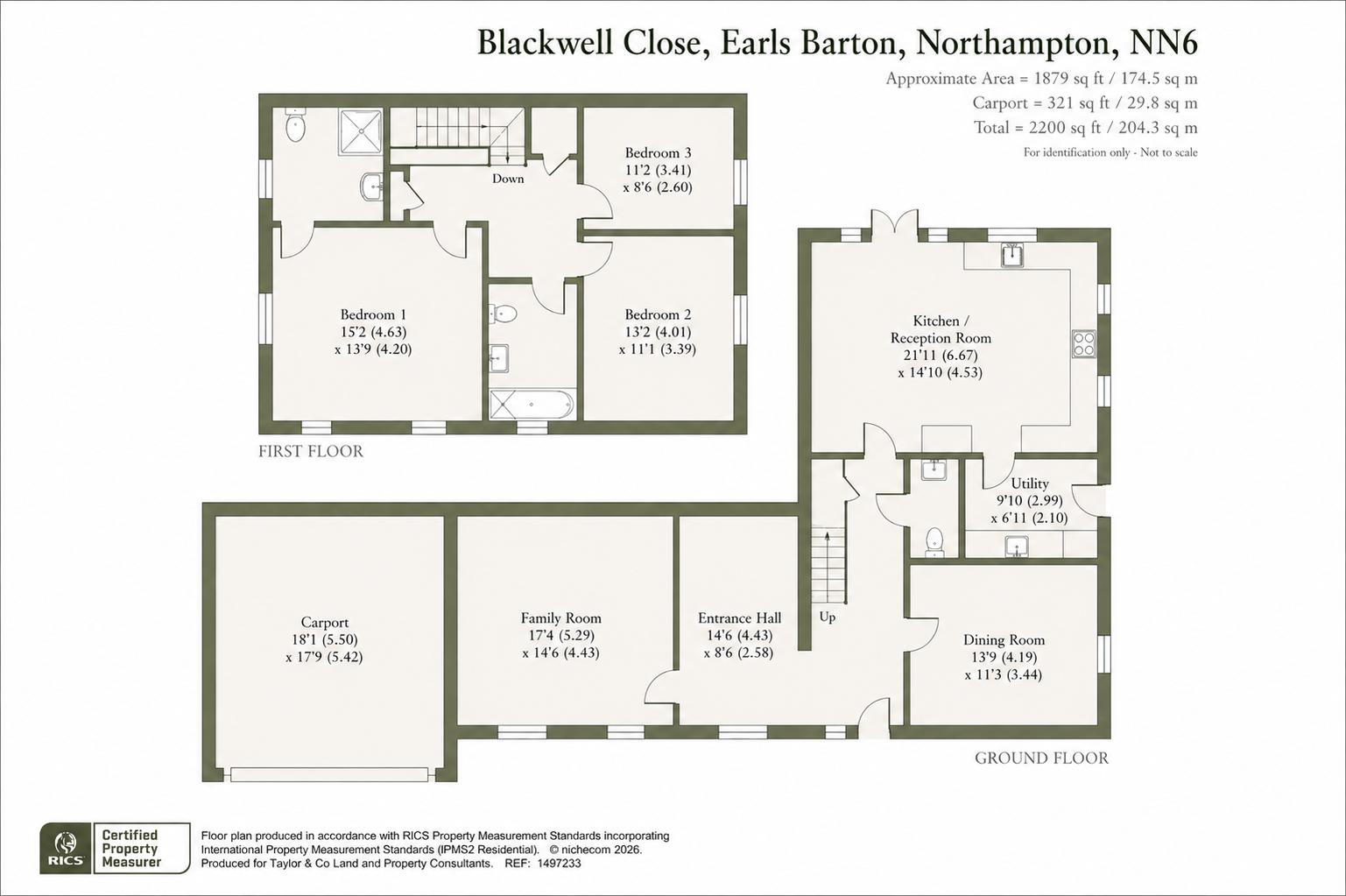 Blackwell Close, Earls Barton, North Northamptonshire floorplan